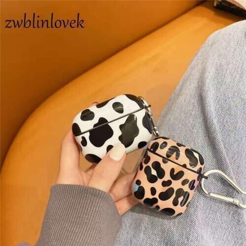 Fashion leopard pattern milk for airpods 1 2 pro case soft case wireless bluetooth headset protective cover accessories