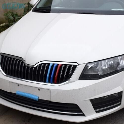 New 3D Car Front Grilles Trim Sport Strips Cover For Skoda Rapid Spaceback / Rapid Nov14