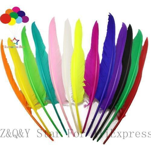 Natural 35-40CM Goose Back Feather Dyed Mixed Color DIY Craft Pen Accessories Feather