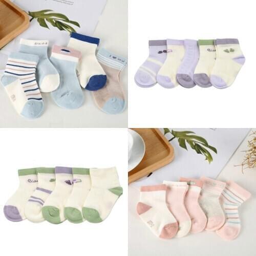 5Pair / lot New newborn socks cotton cute cartoon boys and girls baby foot sock