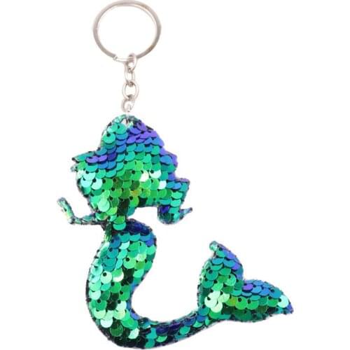 New Mermaid Tail Keychain Sequins Keyring Decorative Pendants For Women Girls Bags Car Key Phone Accessories Wedding Party Gifts