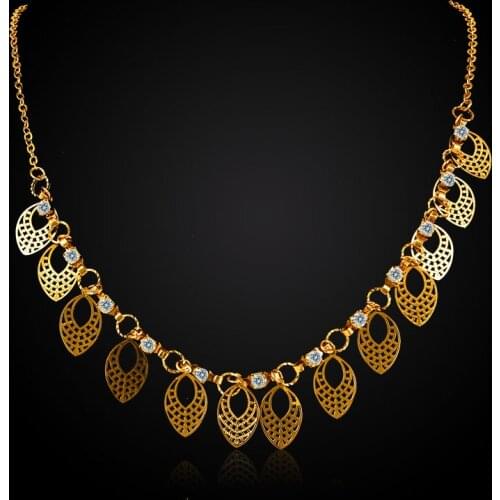 African costume fashion gold color Austrian Crystal choker necklace for women Statement charm indian jewelry prom necklaces