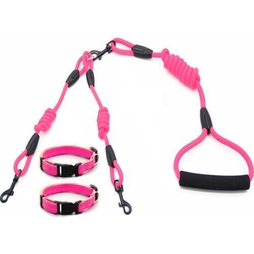 Dadugo Double pet dog Leash safe Walking Training Pet leash for 2 dogs leash nylon size s/m 5 colors Dropshipping