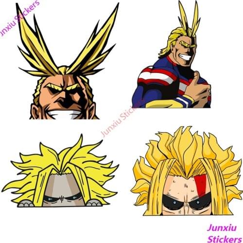 Funny 3D All Might My Hero Academia Peeking Peeker Anime Car Stickers Decal for Window Laptop Bumper Car Accessories KK15*14cm