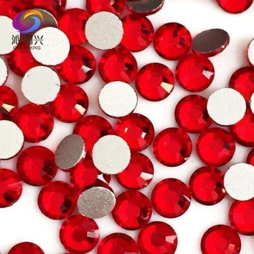 SS3-SS34 red color Non HotFix flatback Top-level glass crystal 3D Nail Art Rhinestones diy Decorations MFDH