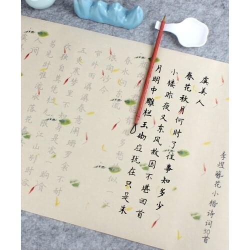 Chinese Brush Calligraphy Copybook Small Regular Script Practice Copy Book for Beginners Li Qingzhao & Su Shis & Li Yus Poems