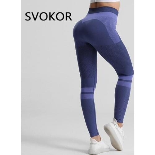 SVOKOR Seamless Women Leggings Knitted High Waist Push Up Legging Booty Lfting Super Stretchy Activewear Workout Breathable