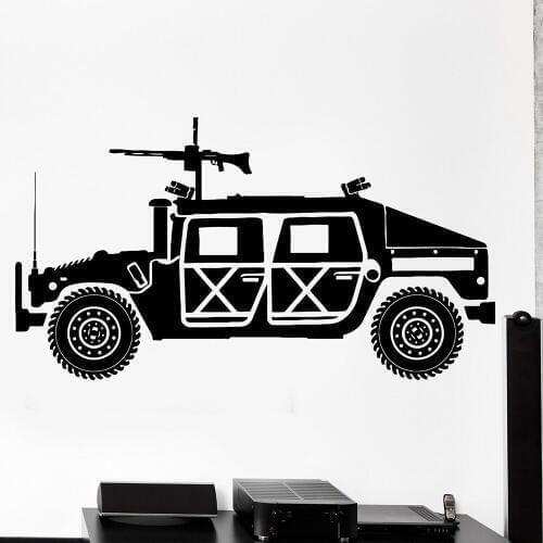 Tank Wall Vinyl Decals Armed Forces Land Vehicle Window Sticker Machine Gun Guaranteed Quality Home Bedroom Living Room Decor