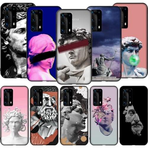 T191 Vintage Plaster Statue David Case for Huawei Mate Nova 2 2i 3 3i 4E 5 5i 5T Smart 6 7 10 20 30 SE P Smart Pro Lite 2019