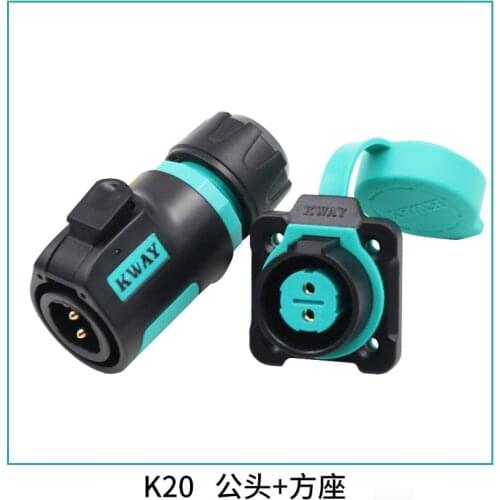 M20 K20 Waterproof 2 3 4 5 7 9 12 Pin Aviation Connector Plastic 5A 12A 20A AC Power Adapter Male Plug Female Socket Panel Mount