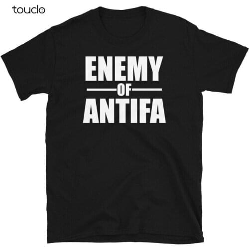 Enemy Of Antifa Funny Anti Antifa Short-Sleeve Unisex T-Shirt Mens Tshirts Graphic