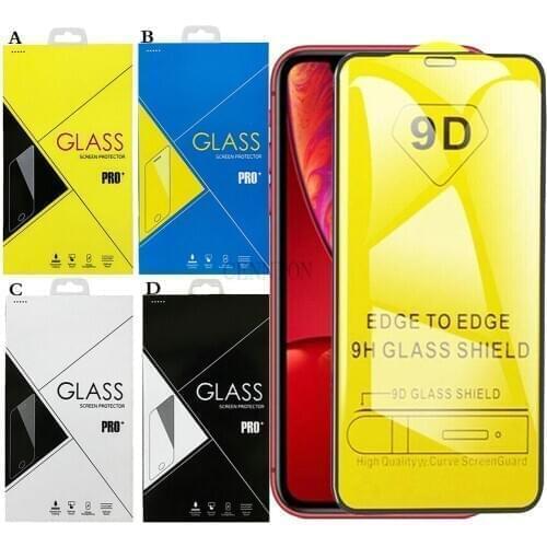 9D Full Cover Tempered Glass Screen Protector for New iPhone 12 5.4 pro 6.1 6.7 inch 7 8 Plus X Xs Max XR 11 pro 100pcs