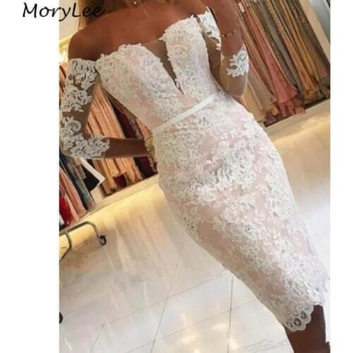 2021 Prom Dresses Boat Neck Long Sleeves Tulle Lace Applique Prom Dresses With Covered Button Back vestidos de fiesta de noche