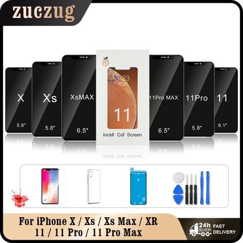 RJ Incell For iPhone X Xs Max LCD Display Touch Screen Digitizer Assembly No Dead Pixel For iPhone 11 Pro Max