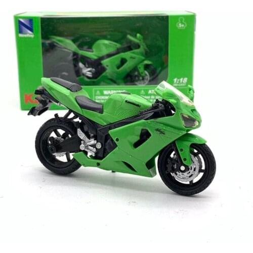 1:18 Diecast Toy Exquisite Simulation Kawasaki Ninjaa 11cm Green Motorcycle Collection Desktop Ornaments Childrens Gifts