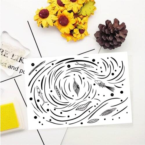11x16CM Water line fish Transparent Seal Clear Stamps Silicone Seal Roller Stamps DIY Scrapbook Album / Card Production Easter