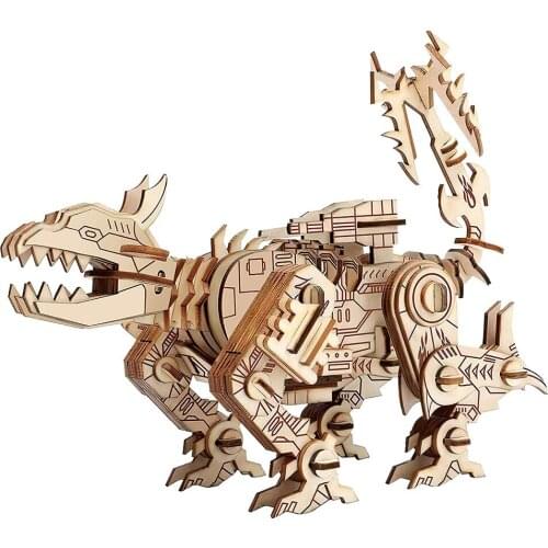140pcs Wooden 3D Dog Jigsaw Mechanical Model Puzzle Kids DIY Assembly Toys Wooden Puzzle Home Office Gift Decor