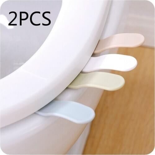2PCS Toilet Seat Cover sticking Lifter Handle Avoid Touching Hygienic Clean lifting sticker tool bathroom supplies