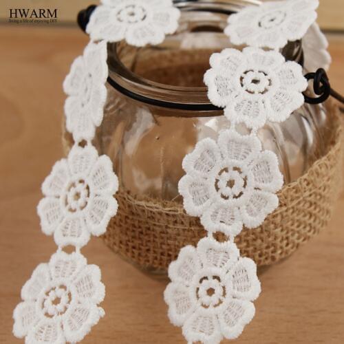 5yard white lace fabric ribbon wedding decoration Decorative festival gift trim baby show lace hollow milk silk embroidery lace