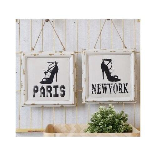 American country modern minimalist white iron decoration tag with hemp rope shooting props home decorations