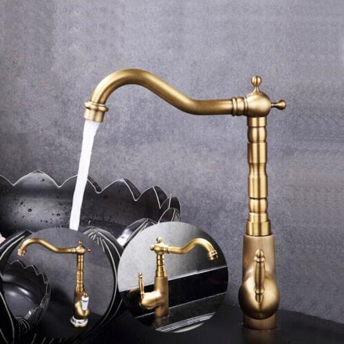 Bronze Color Brass Material Deck Mounted Cold & Hot Water of Above Counter Tap and Down Counter Tap