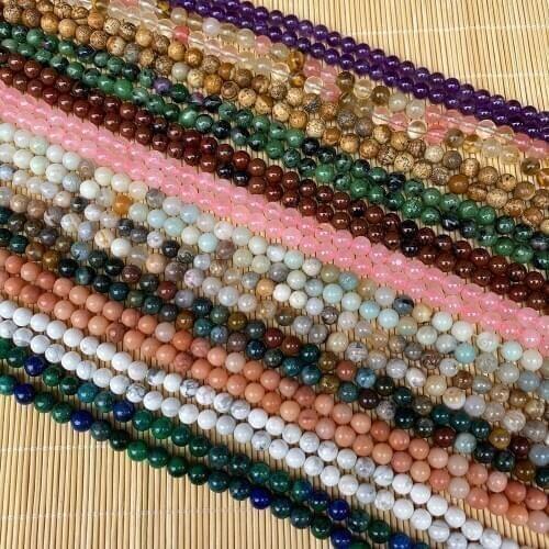 Natural Stone Beige Topaz Beads Fashion Flash Stone Round Beads Handmade DIY Jewelry Bracelet Necklace Earrings Accessories 6mm