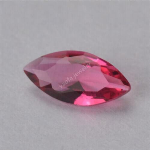 Wholesale 1.5x3~8x16mm 5A Rose Red Color Marquise Shape Machine Cut Loose Glass Stone Beads Synthetic Gems For Jewelry DIY