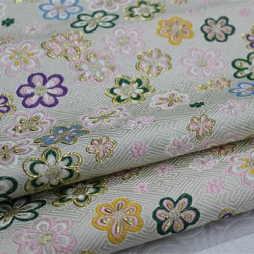 CF412 1Yard Grey Plum Blossom Purl Brocade Jacquard Fabric Chinese Style Fabrics For Women Handmade Materials DIY Sewing Fabric