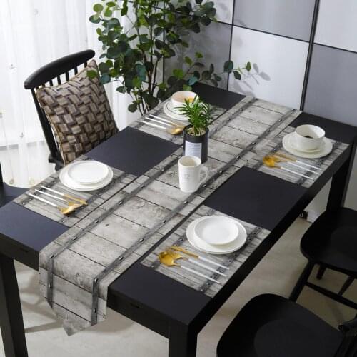 Wood Door Metal Table Runner Table Mats Cover For Home Wedding Banquet Festival Party Catering Hotel Table Decoration