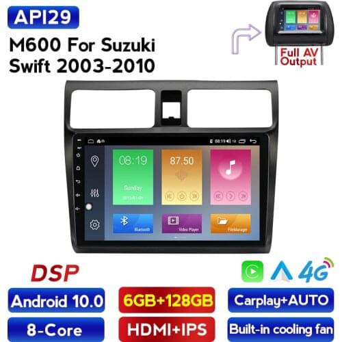 DSP RDS Car Stereo GPS Navigation Multimedia Player For Suzuki Swift 2003 2006 2007 2008 2009 2010 Android 10 IPS 2.5D Head Unit