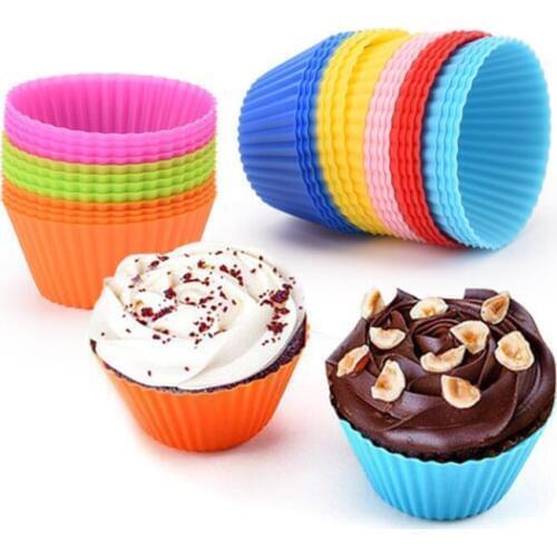 6pcs/lot 5x3cm Muffin Cupcake Mould Colorful Round Shape Silicone Cupcake Mould Bakeware Maker Mold Tray Baking Cup Liner Molds