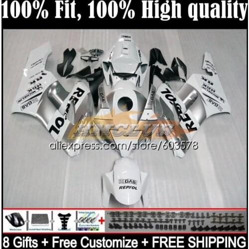 Bodys Injection For HONDA CBR1000 CBR 1000 RR CC 1000CC 50CL.6 CBR1000RR 04 05 CBR 1000RR 2004 2005 OEM Fairings Repsol silver