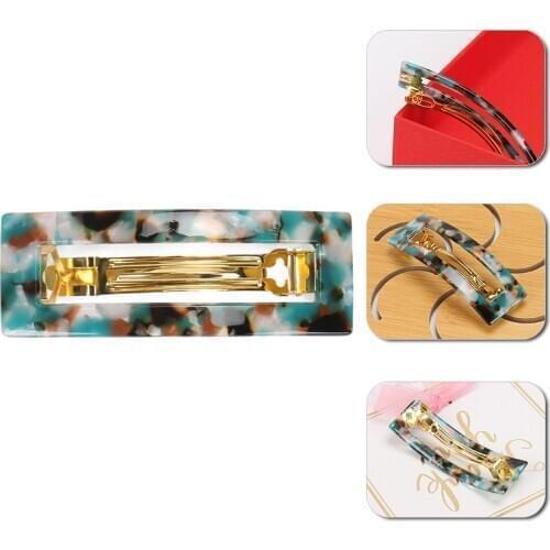 Exquisite France Acetate Hair Barrette Intermediate Hollow Curved Rectangle Hair Clip Women Accessories Women