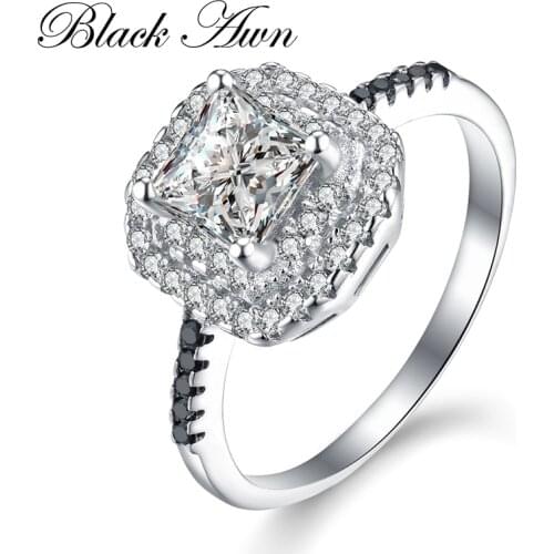 BLACK AWN 2021 New Genuine 100% Sterling 925 Silver Jewelry Engagement Rings for Women Gift C351