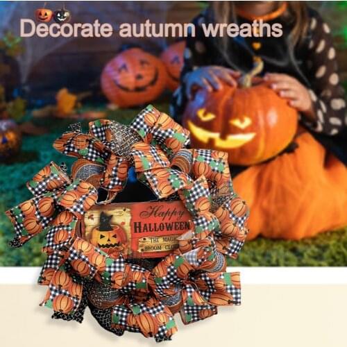 Lightweight Beautiful Halloween Wreath Garland Fabric Halloween Wreath Noteworthy for Door