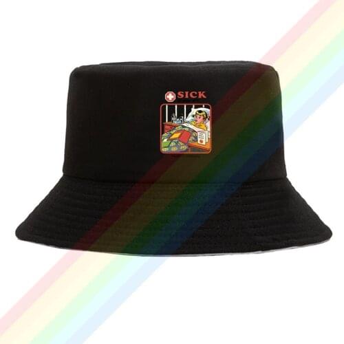 Sick Of Your Shit Health Wellbeing Summer Outdoor Cap Travel Beach Sun Hat Unisex Double Sides Wear