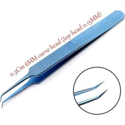 6MM curved head(top head 0.15MM) Micros titanium alloy 11.5CM tweezers Ophthalmic forceps