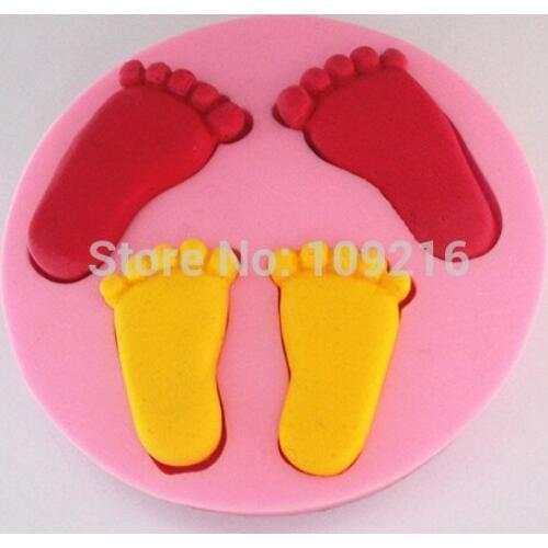 Wholesale !!!1pcs Mini Baby Feet (FM006) Silicone Handmade Fondant/Cake Decorating DIY Mold