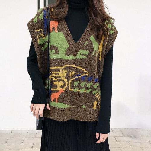 Pullover V-neck Women Sweater Women Khaki Long Sleeve Pullover 2021 Autumn Winter Casual Pink Jumper Loose Sweaters Oversized