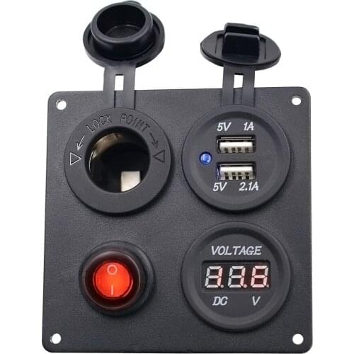 Cigarette Lighter Socket Splitter 12V 24V Dual USB Charger Power Adapter Outlet For Car Boat Marine Motorcycle Scooter DIY Kit