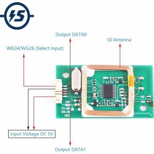 RFID Wireless Reader Module 13.56MHz 125KHz Dual Frequency WG26 WG34 ID IC Card Reader