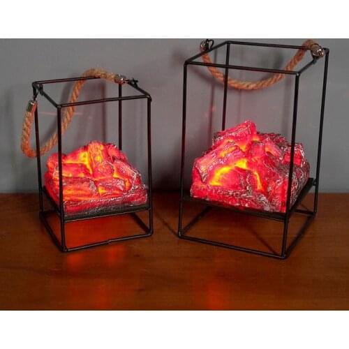 Christmas flame lamp European LED decoration simulation charcoal prop set atmosphere fireplace wind scene decorative lamp