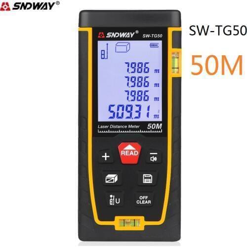 SW-TG50 50M laser distance meter range finder rangefinder laser tape measure ruler tools tester