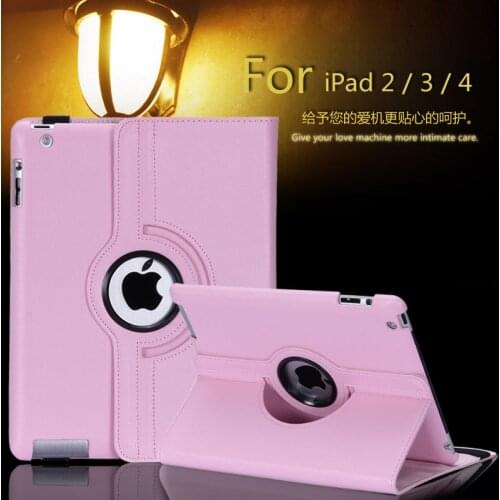 For iPad2 / iPad3 / iPad4 Pu Leather 360 Rotating Smart Stand Case For iPad 2 / iPad 3 / iPad 4 Tablet Case Funda
