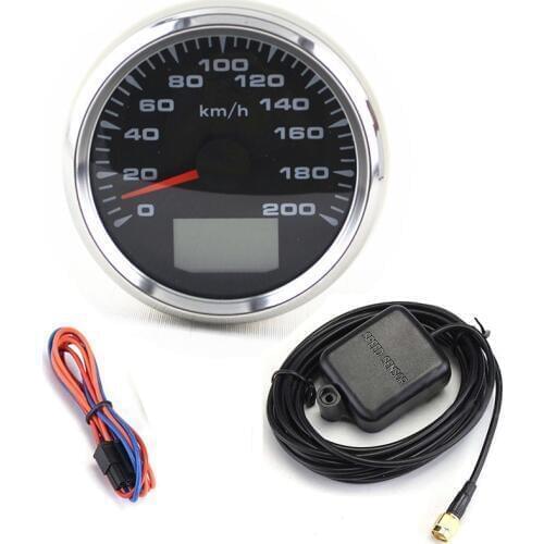 Universal 7 Colors GPS Speedometer Gauges Tuning 85mm Auto LCD Speed Odometers 9-32V Speed Mileometers Trip Gauge Cog Backlight