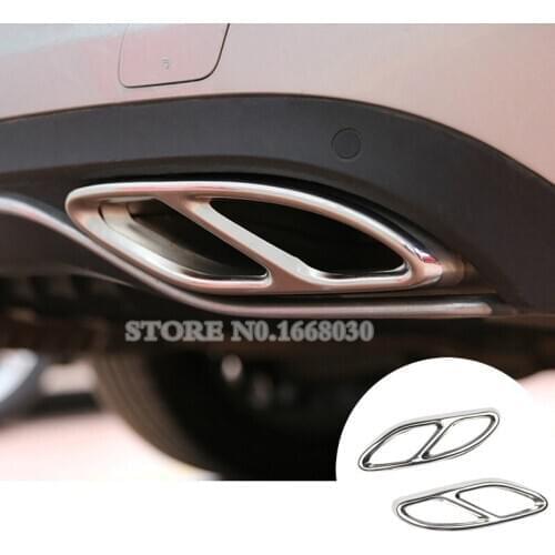 Rear Exhaust Muffler Tail Pipe Cover 2pcs For Benz A-Class W176 A200 2016-2018 Car accesories interior Car decoration