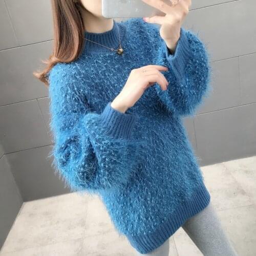 Zoki Pullover Women Sweater Vintage Turtleneck Bf Autumn Long Sleeve Loose Oversize Female Knitted Jumper Casual Sweet Girls Top