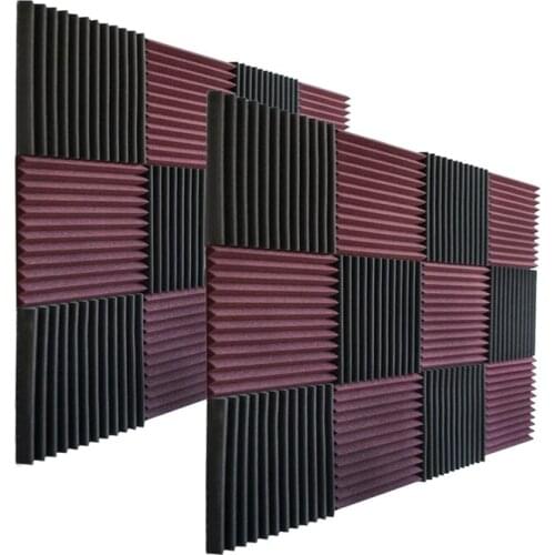 24PCS Sound Insulation Board Studio Sound Insulation Foam Acoustic Noise Reduction Wedge Sound Absorption Foam