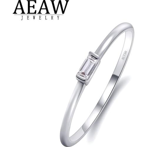 0.1carat 2x4mm Baguette Cut Moissanite Party Ring Fine Ring for Women Solid 14K White Gold Certification Test Positive