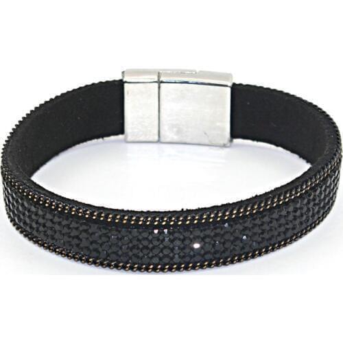 1 pc/lot Hot Sale Fashion Jewelry Crystal Rhinestone Wrap Bracelet Leather Bracelet&bangle Magnet Clasp For Women Free Shipping